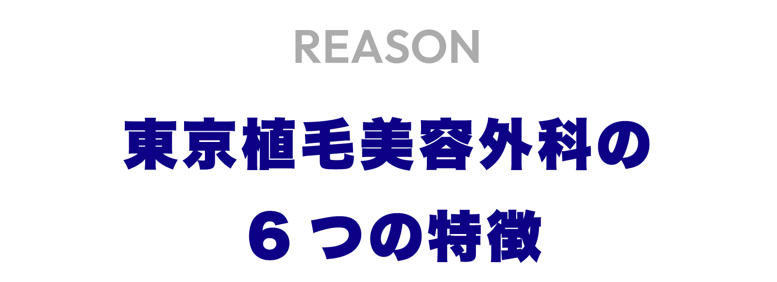 REASON 東京植毛美容外科が選ばれる6つの理由